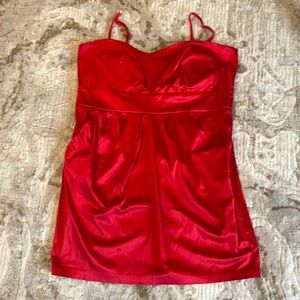 Red satin mini dress size 24